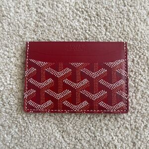 New Red Goyard Saint Sulpice CardHolder-Brilliant Red Goyardine Canvas